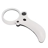 Yosoo Health Gear Lupa de Lectura con Lente óptica Acrílica, 2,5X, 25X, 55X, con 4 Luces LED y Luz Detectora de Moneda, Portátil, Compacta, para Joyería, Arte en Miniatura, Uso Artesanal