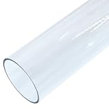 Piutouyar Round Clear Rigid Tubing Pipe,1.81 Inch (46 mm) ID x 2 Inch (50 mm) OD x 12 Inch (305 mm) Length Rigid Tubing Plastic Polycarbonate Tube