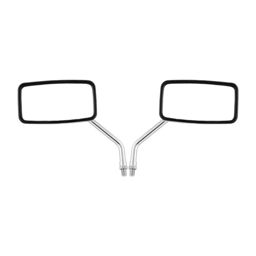 Rétroviseurs universels moto rectangulaires chromés 10mm réglables pour deux-roues