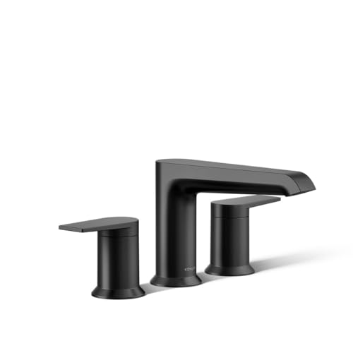 Photos - Tap Kohler T25740-4-BL HINT Two-Handle Deck-Mount Bath Faucet Trim Matte Black 