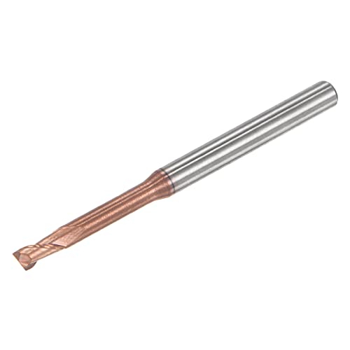 Image of uxcell Square Nose End Mill, 3mm Solid Carbide AlTiSin Coated Long Reach CNC Router Bits 2 Flutes Milling Cutter with Extended Neck, 20mm Cutting Length 4mm Shank
