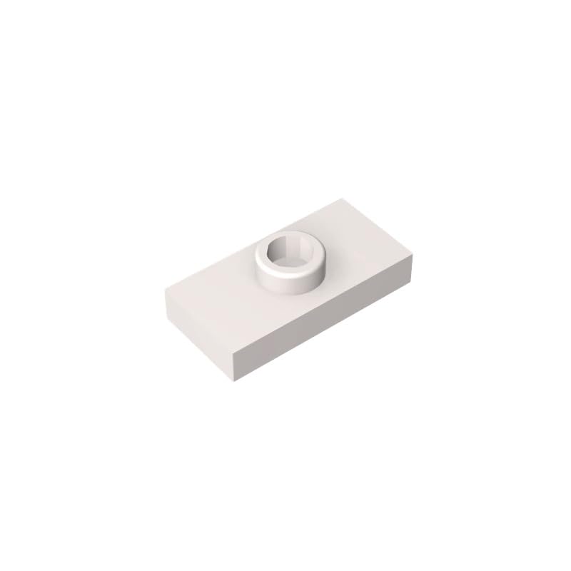 3794 Foundation Plate Special 1x2 with 1 Stud Without Groove, White, 50 PCS โ image 1