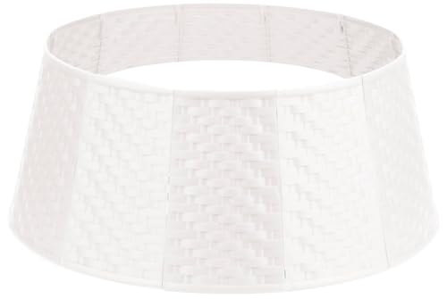 White Christmas Tree Collar: 28 inch Woven Base Cover for 12ft Real Tree Christmas Tree Decorations