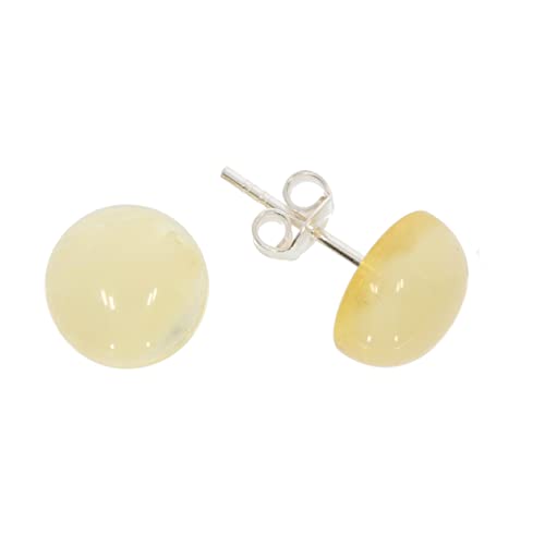 Pendientes de ámbar de Artisana, redondos, con ámbar amarillo, engaste de plata de ley 925/000, Ámbar báltico Plata de ley 925/000, Amber Cover
