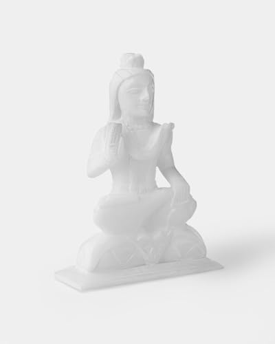 Estatua de Shiva en Mármol Blanco de 6 Pulgadas
