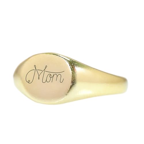 Bague maman en argent sterling 925 plaqué or : la chevalière vintage faite main