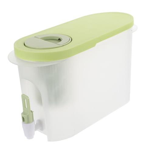 DONFAMDS 冷蔵庫対応大容量冷水壺 水栓付きピッチャー フルーツトレイ付き多機能飲料容器 家用ジュース お茶保存ボトル