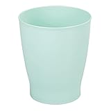 mDesign Slim Round Plastic Small Trash Can Wastebasket, Garbage Container Bin for Bathrooms, Powder Rooms, Kitchens, Home Offices, Kids Rooms - Mint Green