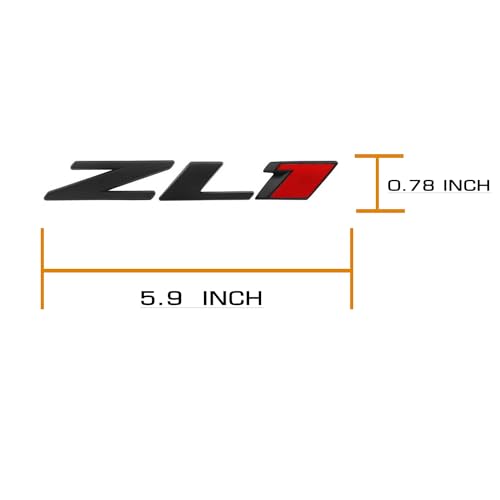 Image of 3D Raised Letters ZL1 Emblem Metal with Adhesive Backing for Chevy Comaro Automotive Decoration(Black Red)