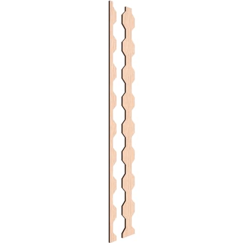 Ekena Millwork 47\"H x 3/8\"T Pontiac Adjustable Wood Decorative Slat Wall Panel Kit, Red Oak (contains 16 Slats + 1 Straight Edge Starter Slat) - Thumbnail 3