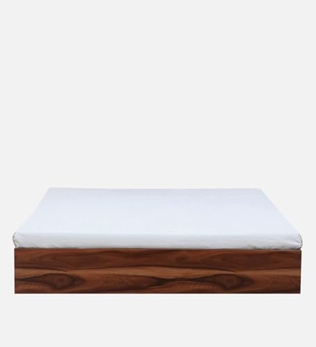 Image of Mintwud Pepperfry Maya Queen Size Bed with Box Storage | Engineered Wood | Vintage Sheesham Finish | Sturdy & Elegant | Spacious Storage for a Clutter-Free Bedroom