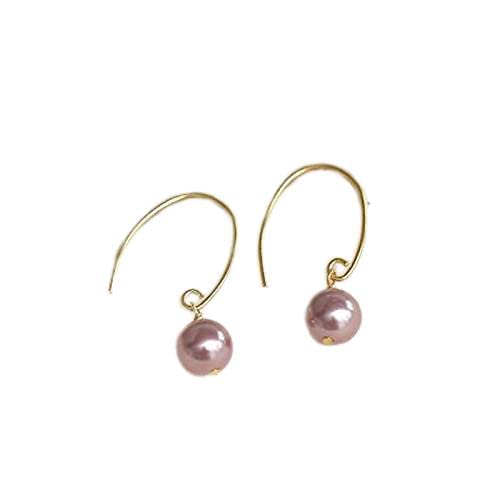 Boucles d'oreilles perles violettes femme pour fête de mariage