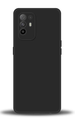 WUACYEAMING Compatible con OPPO A94 5G/Reno5 Z/A95 5G Case, Funda Silicona Premium Líquida Resistente Arañazos, Antihuellas Dactilares, Prueba Golpes Cover Carcasa de TPU-Negro