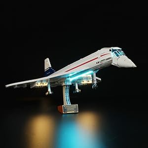 Miniatura 8 de Kit de iluminación LED para Lego Icons Airbus Concorde, luz LED compatible con modelos de bloques de construcción Lego 10318 (no incluye juego de