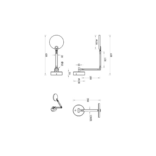 Applique murale ronde Regina aluminium éclairage LED variable de salon - 3