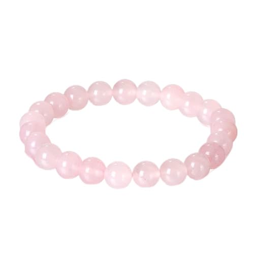Bracelet de Perles de Quartz Rose en pierre naturelle pour hommes et femmes