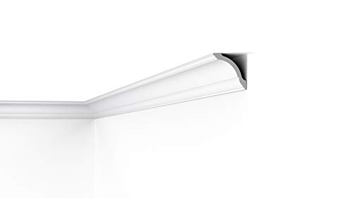 Cornisa/Moldura decorativa techo blanca NMC NOMASTYL® GO 80X80X2000mm Poliestireno 2 metros