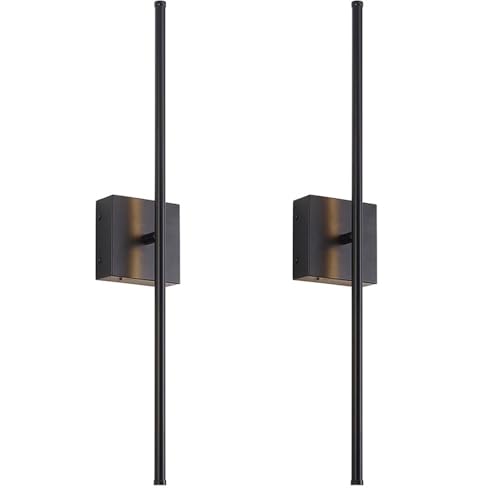 DLHH Juego de Luces de Pared Modernas Recargables Negras con Interruptor táctil de Control Remoto y lámparas de Pared lineales de Brillo Ajustable para Sala de Estar, Dormitorio, Cocina