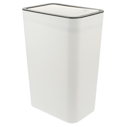 jojofuny Cubo Basura Estrecho de Cocina y Baño con Tapa Diseño de Presión para Uso Rápido Bin Delgado con Estampado Decorativo Resistente y Elegante para Hogar