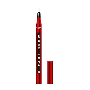L’Oreal Paris Faux Brow, Hair-Like, Filling Eyebrow Pen with Double-Brush Tip, Fast & Precise Eyebrow Makeup, Dark Brunette, 0.04 Fl Oz