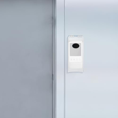 Cubierta para timbre Operitacx con tapa abatible transparente protectora para puerta exterior 7