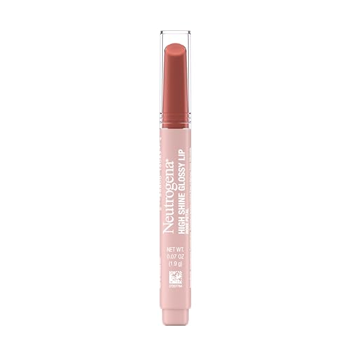 Neutrogena High Shine Glossy Lip Nourishing Lip Gloss with Maracuja Oil Antioxidant Vitamin E & Vitamins Non-Retractable Buildable Pigmented Color Rose Petal 0.07 oz