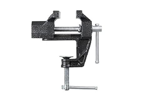 BUYSK Mini Table Bench Vice Clamp for Jewelry Model Making DIY Repairs Modelling Painting and Crafting-Black (cast Iron(32mm))