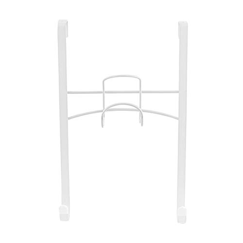 Spectrum Diversified Over-the- Door Holder No-Installation Iron & Ironing Board Storage, Sturdy Steel Construction with Rubberized Hook Ends, Laundry Room Storage & Closet Organizer, Medium, White