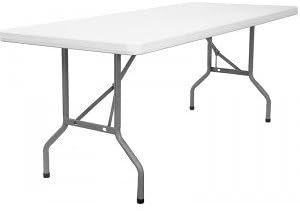 Plastic Folding Table 30” x 72” Multipurpose, Heavy Duty Utility Table for Indoors and Outdoors, Camping, Picnics, Barbecues and More - 6 Feet