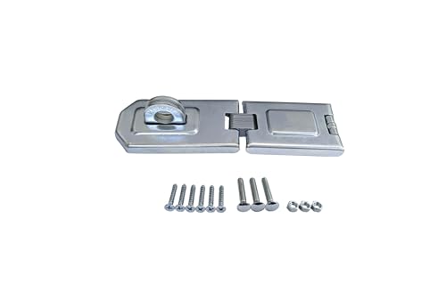 QCAA Extra Heavy Duty Concealed Safety Hasp, Flexible Link, with Hardened Staple, 6-1/4" Single Flexible, Zinc Plated, 1 Pack, Made in Taiwan