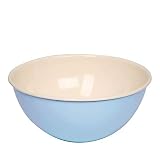 Riess, 0438-006, Obst- und Salatschüssel 30, CLASSIC - BUNT/PASTELL, Farbe Blau, Durchmesser 30 cm, Höhe 13.6 cm, Inhalt 5.0 Liter, Emaille, Schüssel, Schale, Induktion