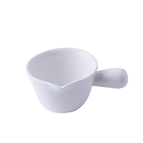 Jarra de salsa transparente para salsa, bote de salsa de cerámica, recipiente de crema, bote de salsa de cocina, bote de azúcar, crema, jarra de leche, 3 piezas de boquilla de labios sin goteo (color