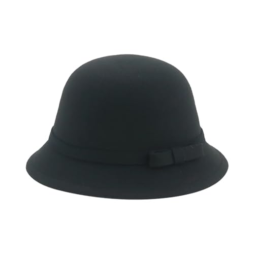 Chapeau melon pour femmes et fedora élégant rouge et noir d'automne