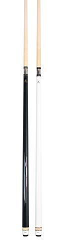 Aska Set Of 2 Billiard Pool Cues, 58" Hard Rock Canadian Maple, 13Mm Hard Tip (Black And White, L3) #TOP14