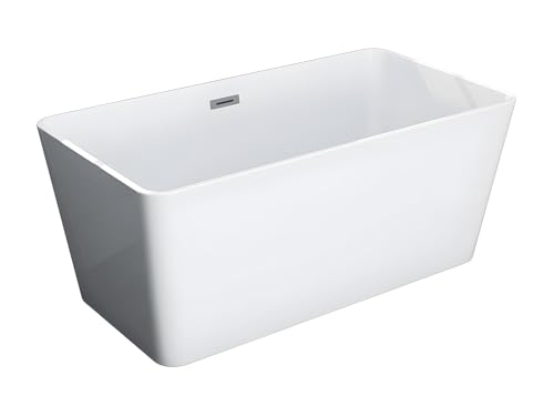 Vente-unique-Bañera exenta rectangular - 197 L - 130 x 70 x 55 cm - Blanco - Acrílico - SPICARA