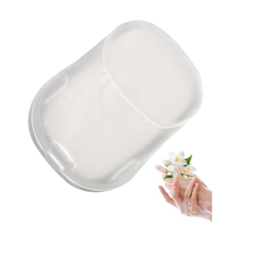 50PCS Portable Soap Sheets, Disposal Mini Thin Hand Wash with PP Case, Scented Hand Washing Paper Soap for Convenient Outdoor