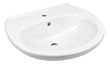 'aquaSu® Waschtisch Aveiro | 60 cm | Weiß | Waschbecken | Waschplatz | Handwaschbecken | Bad | Badezimmer | Keramik | Gäste-WC
