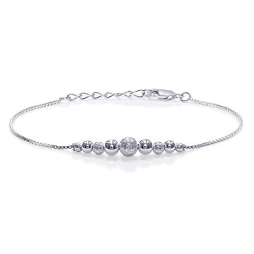 TARAASH 925 Sterling Silver Frosted Silver Balls Chain Bracelets Gifts For Women & Girls | Pure Silver Adjustable Chain Bracelets (B07MXFFM4Q) Amazon Price History, Amazon Price Tracker