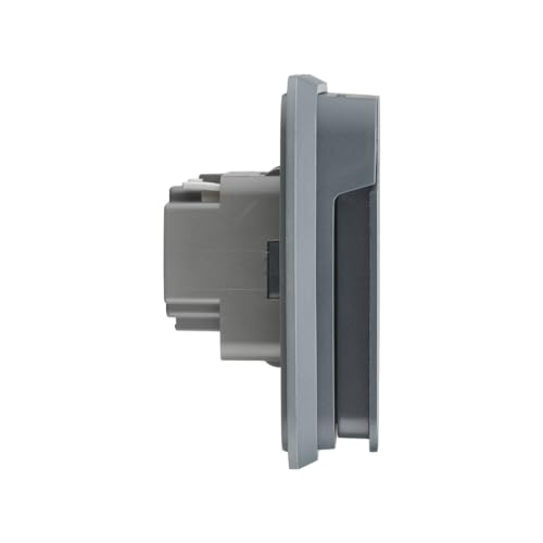 DEBFLEX - Cyklone - Pełne wodoodporne gniazdko zewnętrzne - Gniazdko ścienne IP55 - wewnątrz/na zewnątrz - Instalacja wpuszczana - Antracyt - 75 x 75 x 65 mm
