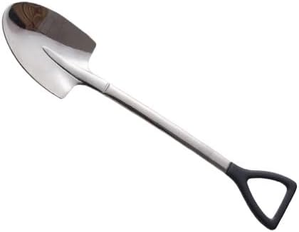 Silverware Flatware Set, 1/4/6/8/10/12pcs Retro Black Mirror Handle Pointed Iron Soup Spoon 304 Stainless Steel Coffee Spoon Dessert Spoon(12 Pieces)