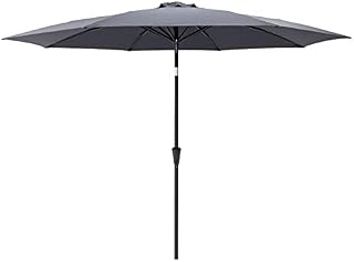 C-Hopetree 3m Outdoor Market Garden Parasol Patio Umbrella with Fiberglass Rib Tip and Tilt, Anthracite