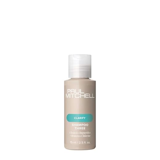 Paul Mitchell Shampoo Three, Clarifying Shampoo, Cleanses Impurities + Removes Chlorine, For All Hair Types, Great For Swimmers, 2.5 fl oz