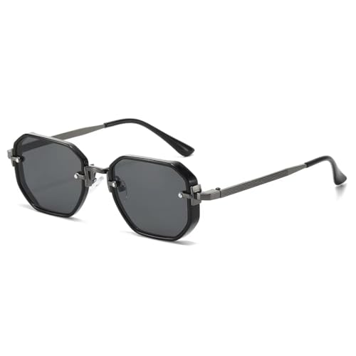 Lunettes de soleil punk UV400 pour hommes et femmes avec monture dégradée en métal rétro