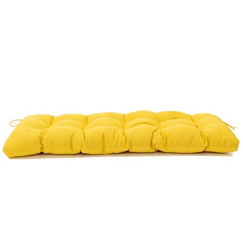 Image of QILLOWAY Outdoor Bench Cushion - 51x18x4 Inch Waterproof Patio Bench Cushion, Durable Bench Cushions for Outdoor Furniture, Replacement Outdoor Bench Cushions for Garden, Deck,Yellow