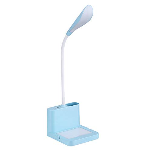 Lampa biurkowa Led ładowana na usb naciśnij lampa stołowa do nauki czytania książek praca w biurze dzieci lampka nocna niebieska dioda LED