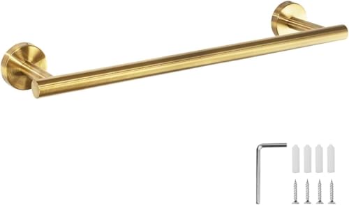YUET 40cm タオルレール ハンドタオルホルダー レール バスルームホルダー バスルームホルダー キッチンディッシュクロスハンガー 304ステンレススチール 防サビ 壁掛け (16 インチ ゴールド)