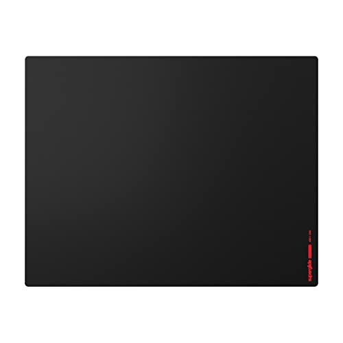 Pulsar Gaming Gears Superglide Premium Glass Mouse Pad ALUMINO-SILICATE GLASS Surface Anti-Slip fully molded high-density silicone rubber 16.5in x 13in (L, Black)