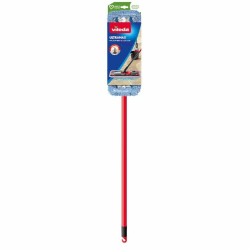 Vileda - Recharge UltraMax Micro & Cotton - Serpillière Triple Action - 3 Matières avec Microfibres, Coton et Boucles en Fibres - Recharge Balai Plat pour Seau Essoreur Compatible avec Vileda Turbo