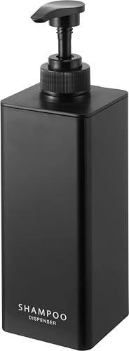 山崎実業(Yamazaki) たっぷり洗剤が出る ディスペンサー シャンプー ブラック W7×D7.5×H24cm タワー tower 詰め替えボトル シャンプーボトル 1539
