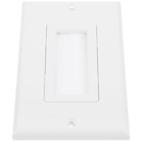 KOMBIUDA Placa de Pared Cepillo para Gestión de Cables Coaxiales Altavoces, Paso para Cables de Baja Tensión, Color Claro, sin Soldadura, para Instalación en Pared en Hogar y Oficina
